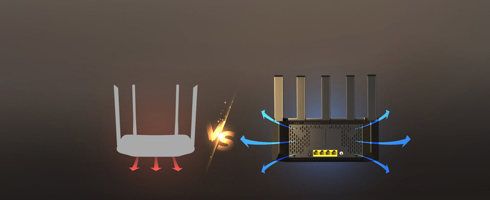 Router TENDA TX2L Pro 2.4 / 5 GHz (DualBand), Wi-Fi Mesh Lepsze rozprowadzanie ciepła