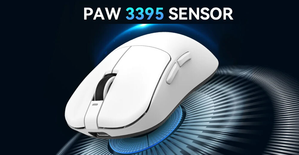 Mysz VGN Dragonfly F1 PRO biały sensor PAW3395 mikroprzełącznik Golden Black Mamba, specjalnie dostosowany przez VGN 26000 dpi