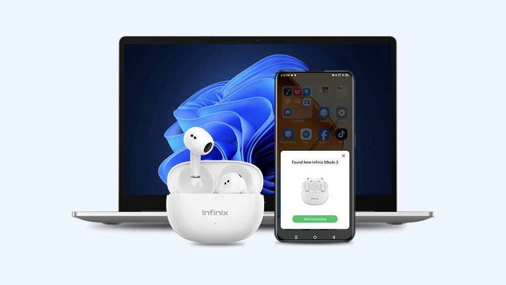 Słuchawki Infinix XBUDS 3 szybkie parowanie etui ladujace