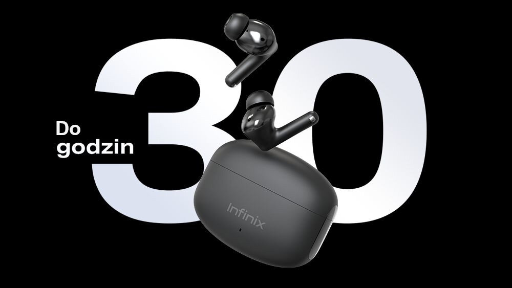 Słuchawki dokanałowe INFINIX XBuds NC XE28 ANC bateria czas pracy czas dzialania