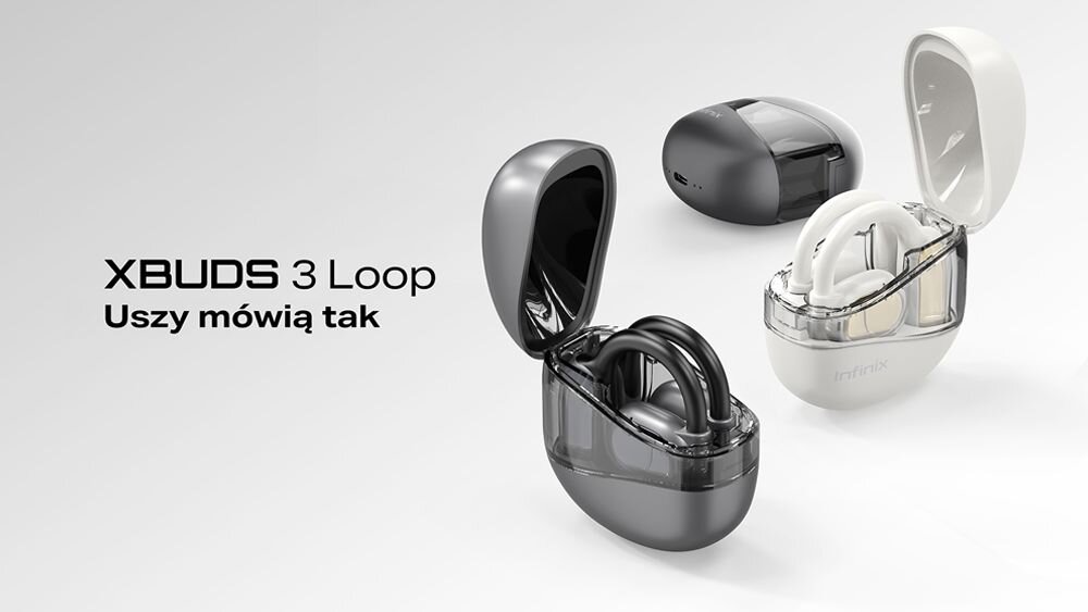 Słuchawki Infinix XBUDS 3 Loop design komfort lekkość dźwięk jakość wrażenia słuchowe ergonomia lekkość sport aktywność podróże czas pracy działanie akumulator