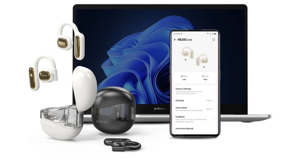 Słuchawki Infinix XBUDS 3 Loop polaczenie lacznosc bluetooth trwalosc stabilnosc