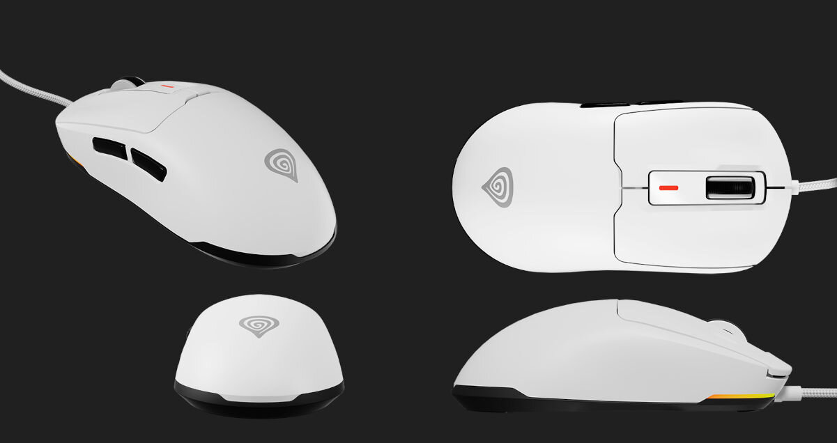 Mysz GENESIS Krypton 660 RGB Biały komfort ergonomia chwyty palm claw ergonomiczna konstrukcja pełna kontrola łatwe podnoszenie