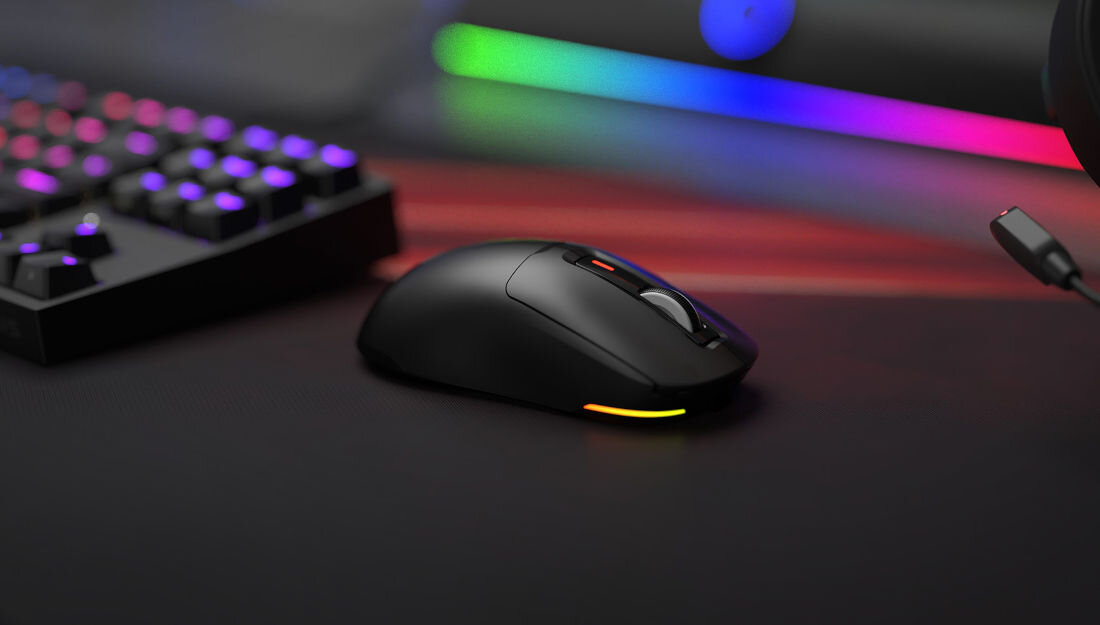 Mysz GENESIS Zircon 660 czarny trzy tryby łączności bezprzewodowe połączenie RapidSpeed Wireless eneregooszczędny Bluetooth 5.0 kabel USB-A / USB-C