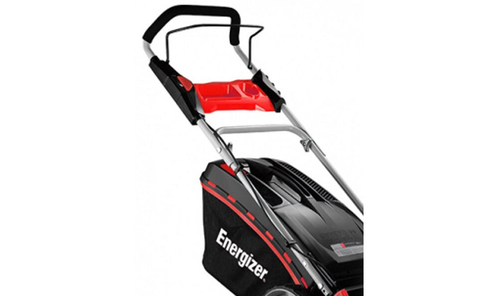 Kosiarka akumulatorowa ENERGIZER EZ40VTDE46N praca bez wysiłku łatwa obsługa ergonomicznie wyprofilowany uchwyt uchwyt na napój metalowa konstrukcja Hi-Wheel łatwa w manewrowaniu w zestawie instrukcja obsługi w polskiej wersji językowej karta gwarancyjna