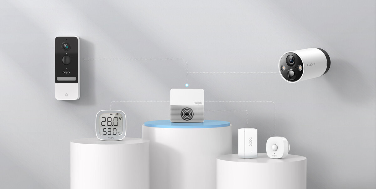 Centrala sterująca TP-LINK Tapo H200, Centrala, zarządzanie, urządzenia, integracja, System inteligentnego domu z różnymi akcesoriami.