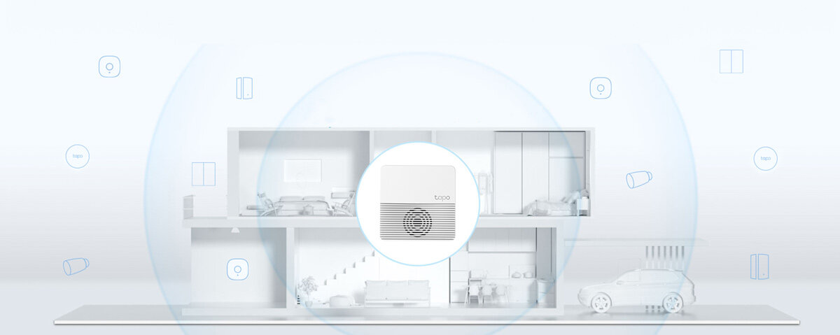 Centrala sterująca TP-LINK Tapo H200, Sub1G, łączność, zasięg, stabilność, Centralny hub łączy wszystkie czujniki w domu.