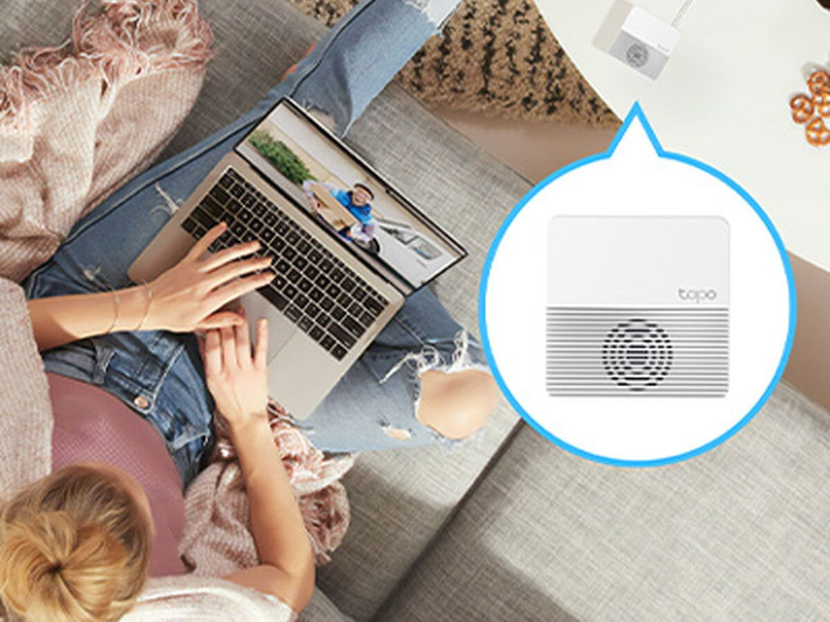 Centrala sterująca TP-LINK Tapo H200, Komfort, bezpieczeństwo, kontrola, wygoda, Sprawdzanie podglądu z dzwonka na laptopie.