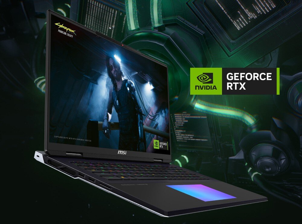 Laptop MSI Titan 18 HX A14VHG-414PL 18 IPS i9-14900HX 64GB RAM 2TB SSD GeForce RTX4080 Windows 11 Home karta graficzna technologie grafika