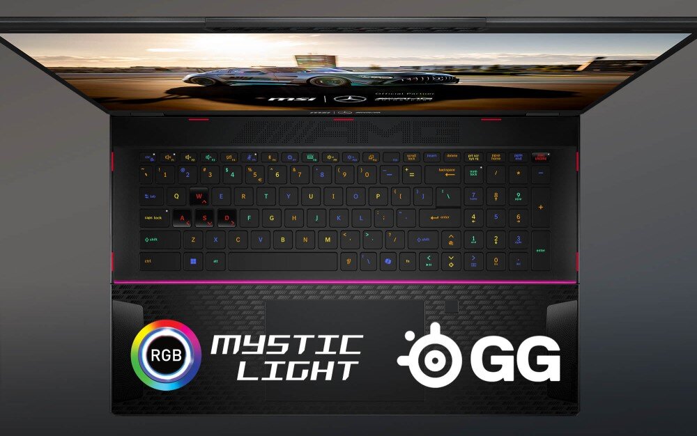 Laptop MSI Stealth 18 Mercedes AMG A1VHG-061PL 18 IPS Ultra 9-185H 64GB RAM 2TB SSD GeForce RTX4080 Windows 11 Home podświetlenie klawiatura RGB kolory efekty