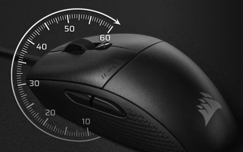 Mysz CORSAIR M55 przełączniki trwałość kabel długość podłączenie