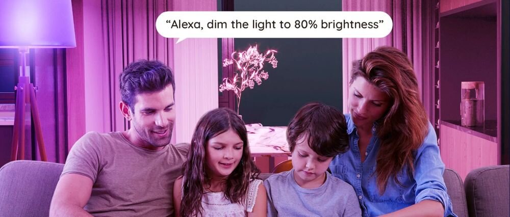 Inteligentna żarówka LED GOVEE H6004 E27 Bluetooth/Wi-Fi, muzyka, Alexa, Wi-Fi, głos, Rodzina steruje jasnością oświetlenia głosem Alexa.