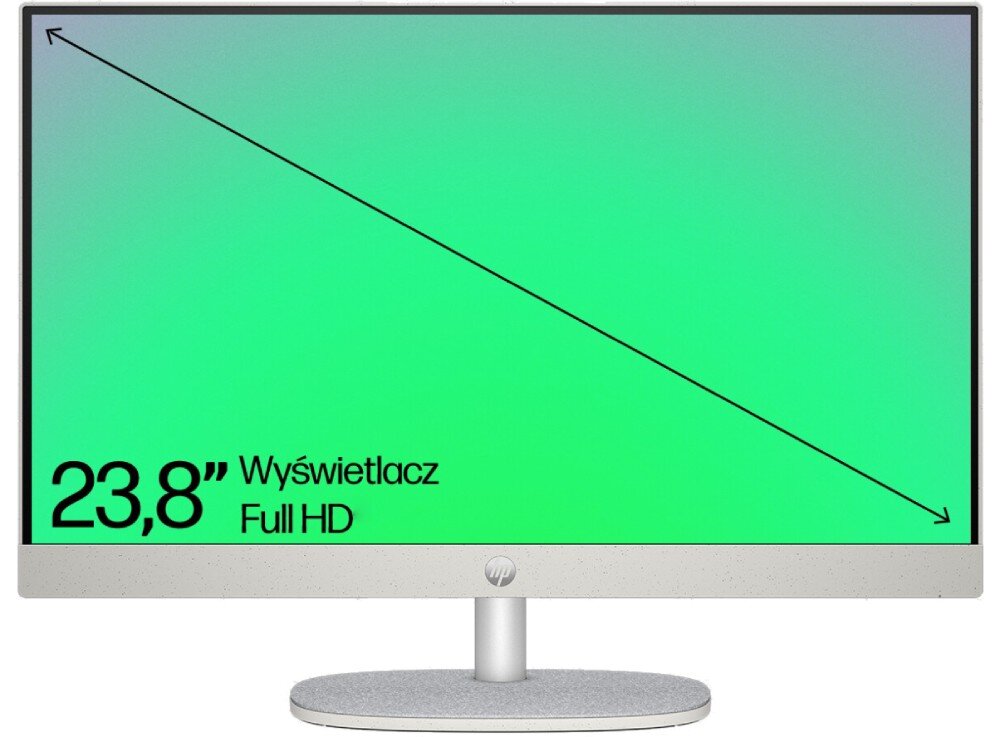 Komputer HP 24-cr0015nw 23.8 IPS i3-N300 8GB RAM 256GB SSD Windows 11 Home wyświetlacz przekątna jakość kolory