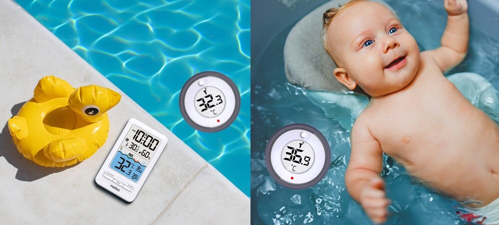 Termometr basenowy Meteo TB3 termometr w uzyciu, dokladne pomiary, wielozadaniowy