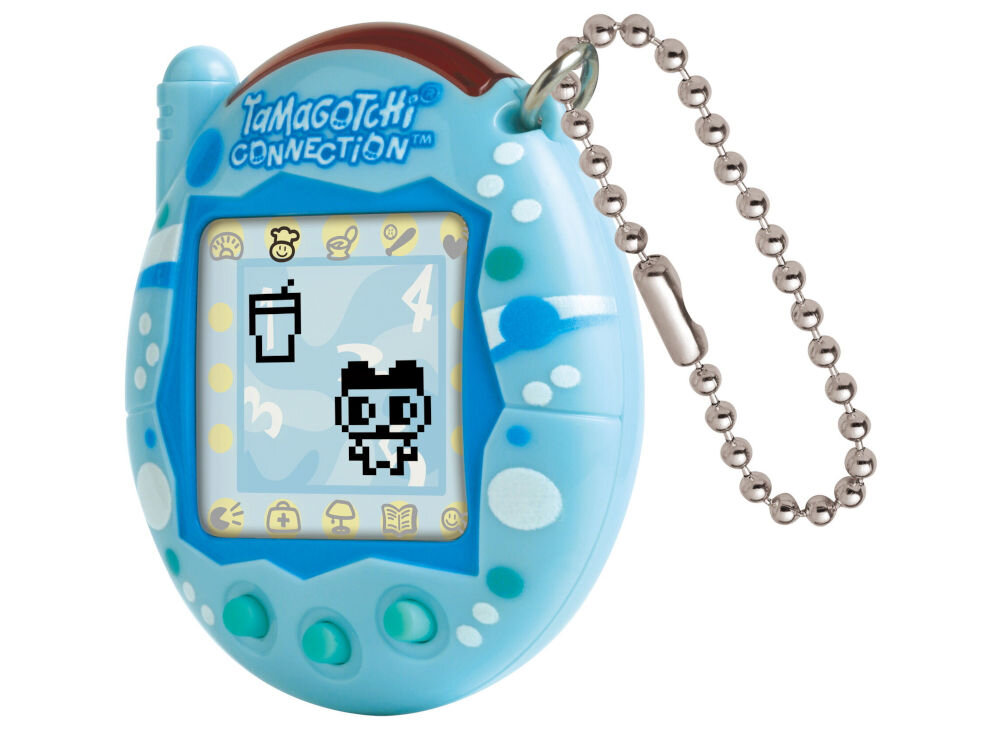 Tamagotchi BANDAI Connection Bubbles 43401 nostalgiczna podróż w czasie odświeżona wersja kultowego Tamagotchi w retro stylizowanej, 
					geometrycznej obudowie prosto z lat 2000