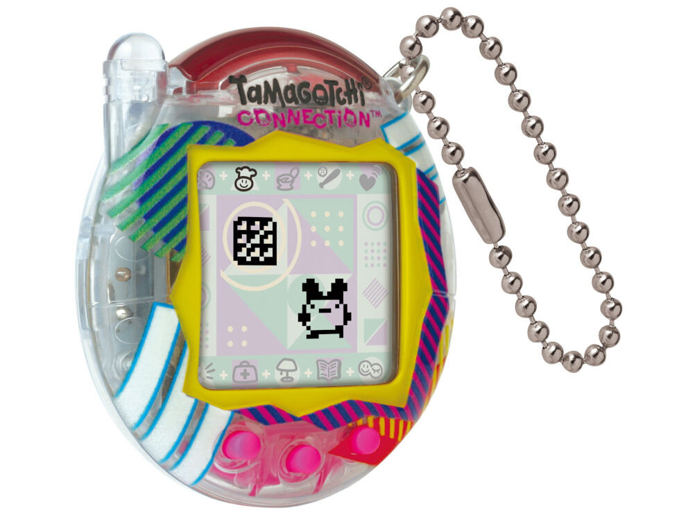 Tamagotchi BANDAI Connection Clear Retro 43404 możliwość łączenia się z innymi tamagotchi tajne kody odblokowujące specjalne nagrody