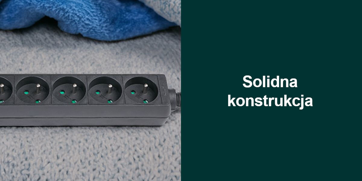 Listwa HAMA Standard 6GN (1.5 m) Czarny
solidna konstrukcja, wysokiej jakości przewód o długości 1,5 metra, wzmocnione styki, dodatkowo wzmocnione łączenia przewodu z listwą i wtyczką,
produkt na drewnianej powierzchni, zielone tło, biały napis solidna konstrukcja