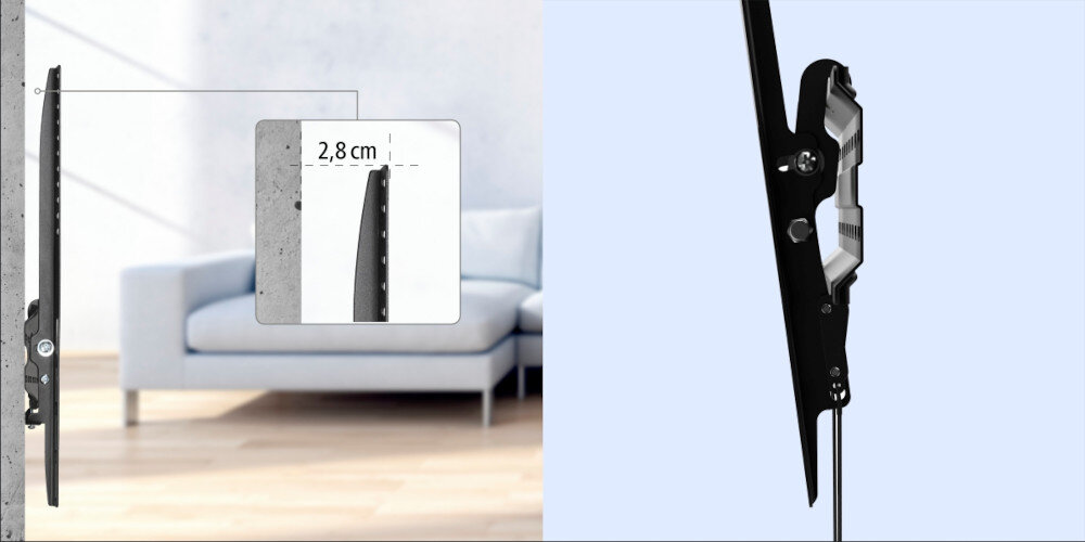 Uchwyt HAMA do TV 32-75 cali Motion 220814 - Montaż blisko ściany