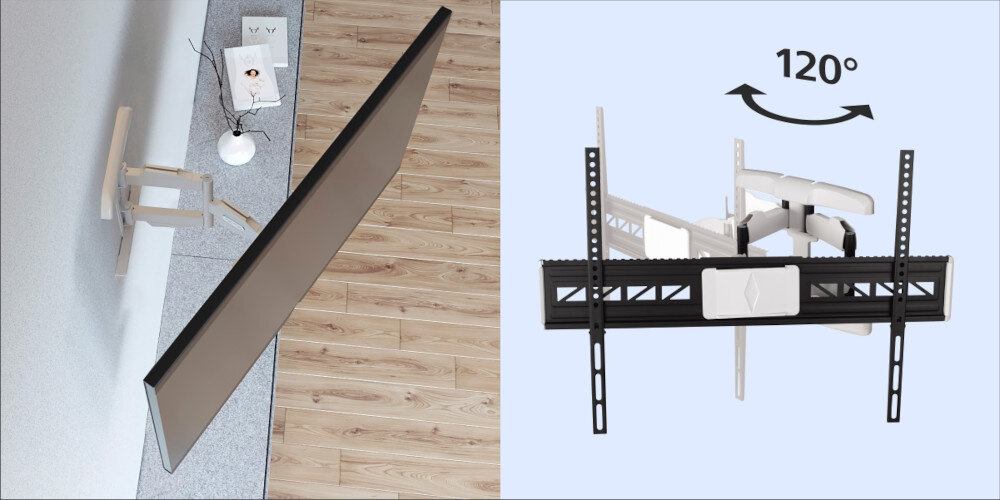 Uchwyt HAMA do TV 46-90 cali Fullmotion XL 220838 - Idealna widoczność ekranu