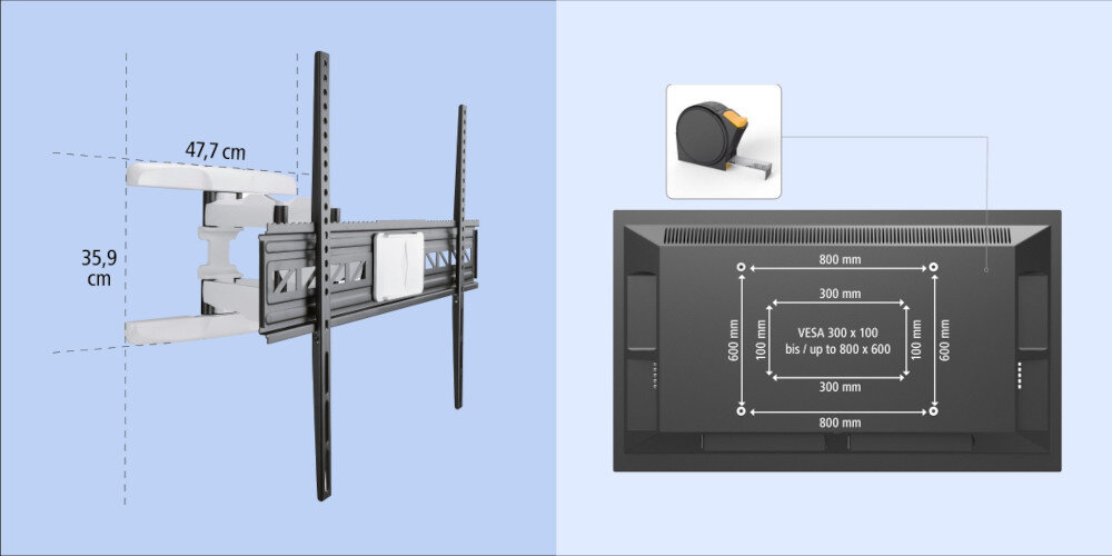 Uchwyt HAMA do TV 46-90 cali Fullmotion XL 220838 - Szybki montaż