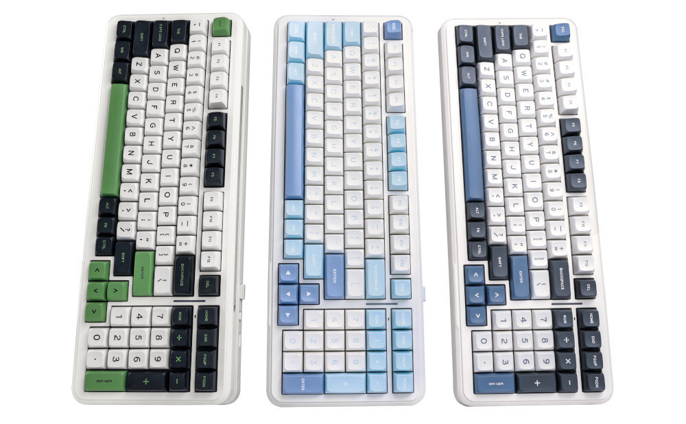 MCHOSE MC-K99 trzech wersjach kolorystycznych Sky Blue, Emerald Green oraz Navy Blue - klawiatura w trzecg kolorach