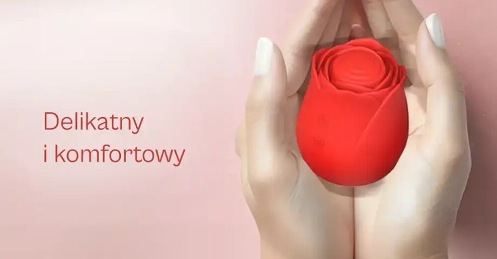 Masażer BEAUTIFLY Rose Glow Pleaser hipoalergiczny silikon, gładkość i miękkość, nie chłonie zabrudzeń, estetyczny wygląd na dłużej