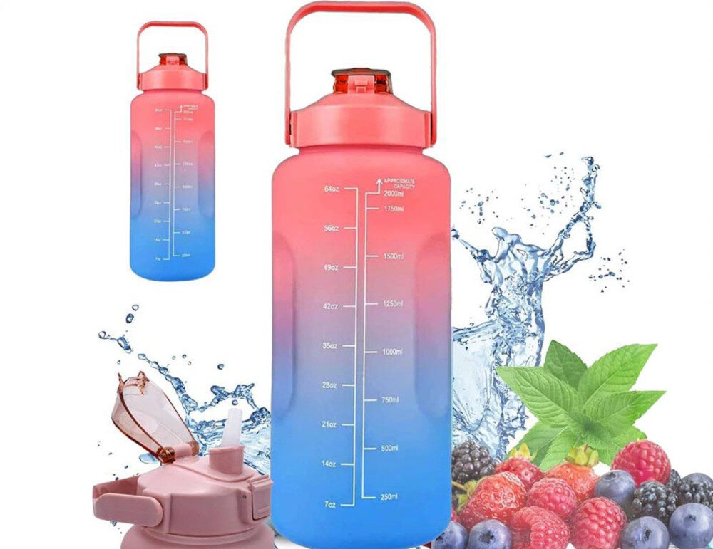 Butelka plastikowa EXTRALINK BUT-994 Niebiesko-czerwony odpowiednie nawodnienie ilość wody pojemność wspiera koncentrację poprawia samopoczucie pomaga utrzymać energię 