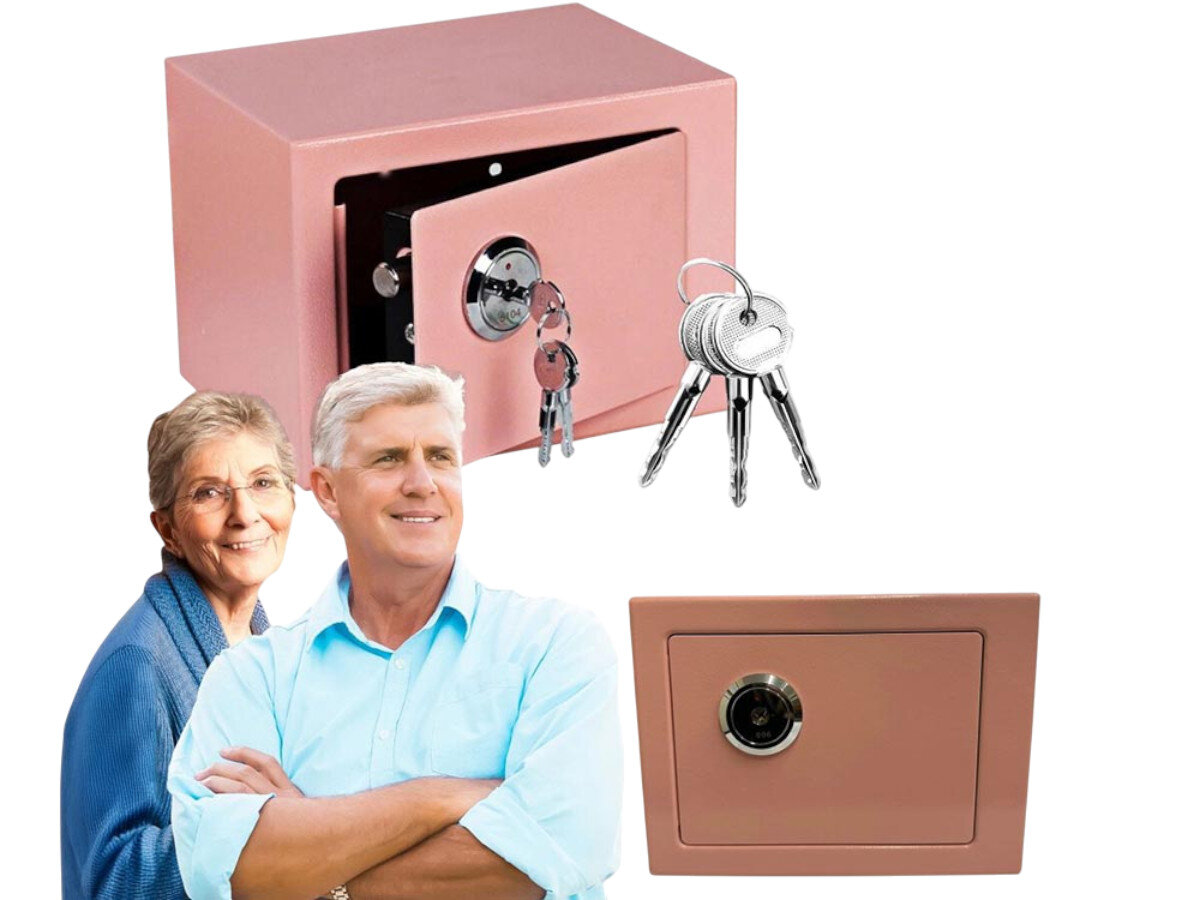 Sejf domowy EXTRALINK Home S-404 Różowy, klucze, mechanizm, gwarancja, instrukcja, Różowa kasetka na klucze z starszą parą i zapasowymi kluczami.