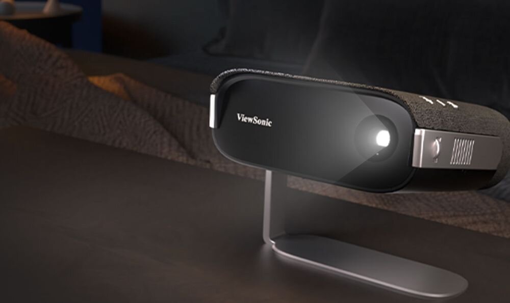 VIEWSONIC M1X WVGA projektor LED do 60000 godzin szybki start źródła światła, projektor stojący na blacie w pomieszczeniu