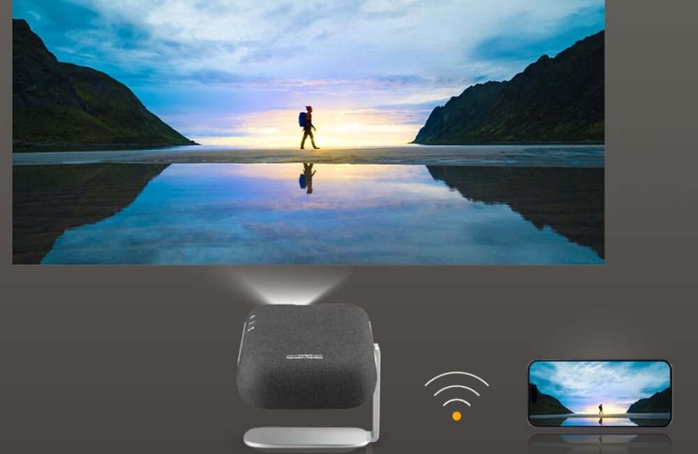 VIEWSONIC M1X WVGA projektor Wi-Fi 5 GHz bezprzewodowe przesyłanie i odbijanie obrazu, projektor wyświetlający obraz na ścianie, smartfon