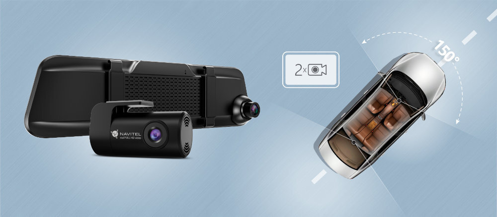 NAVITEL MR750 Smart DVR с 2K DVR, модулем Wi-Fi, камерой заднего вида, усовершенствованной системой помощи водителю (ADAS)