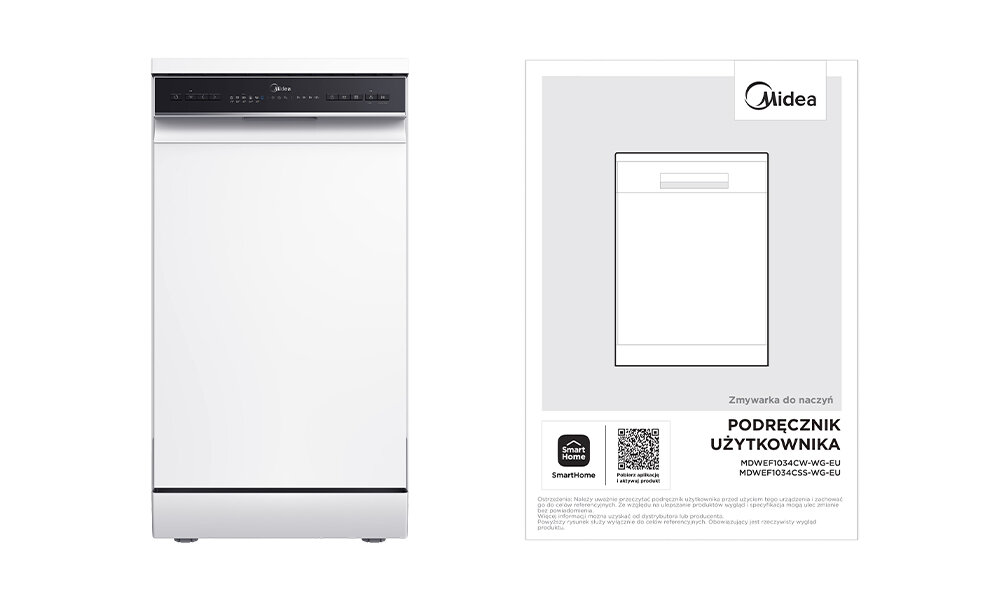 ZMYWARKA MIDEA MDWEF1034CW-WG zestaw