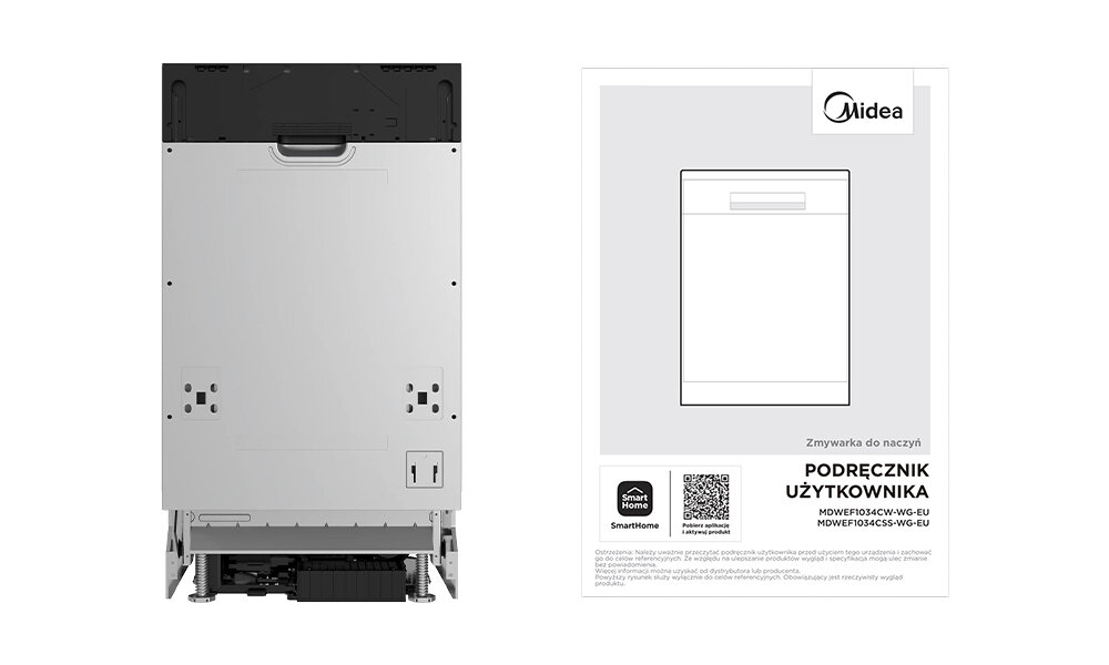 Zmywarka MIDEA MDWEB1004LB-WG zawartość zestawu, koniec opisu