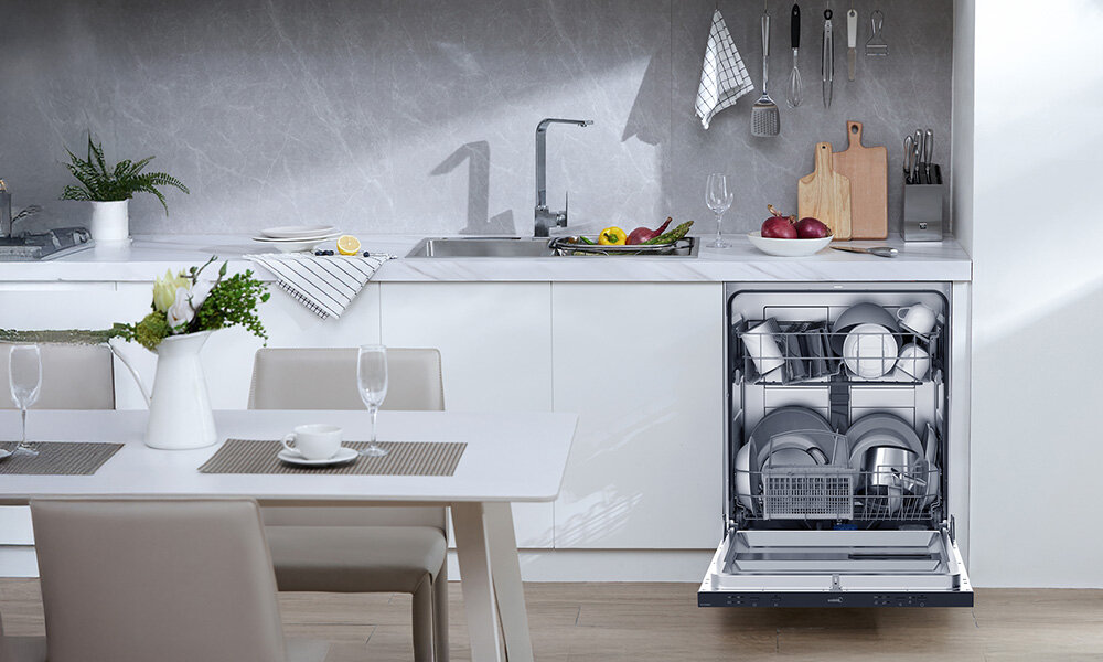 Zmywarka MIDEA MDWEB1004LB-WG elegancki kolor, pełnogabarytowy wymiar, funkcjonalność, komfortowe użytkowanie