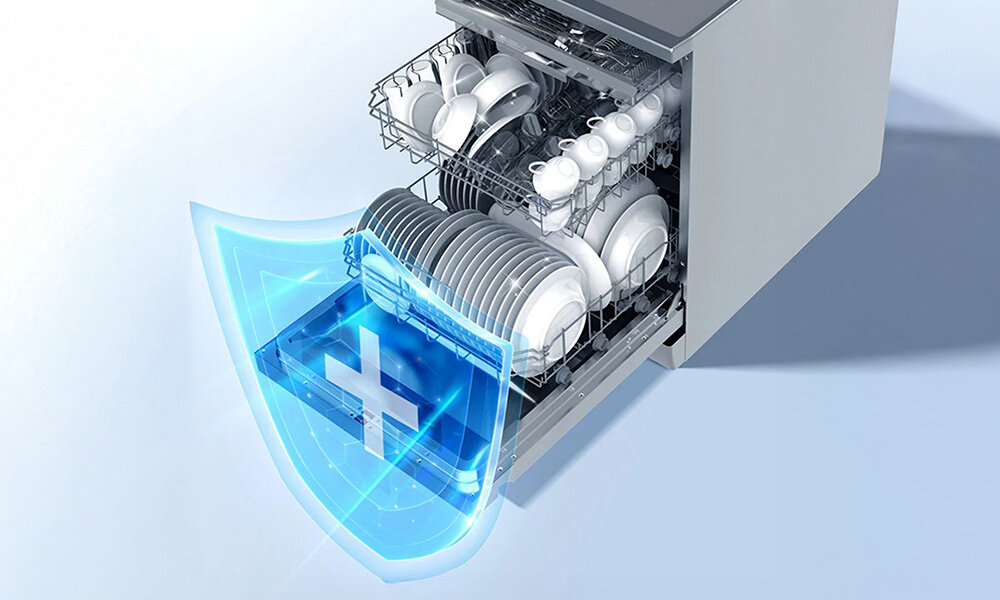 Zmywarka MIDEA MDWEB1004LB-WG HygieneCare+, skuteczna dezynfekcja naczyń, wyższy poziom czystości i higieny
