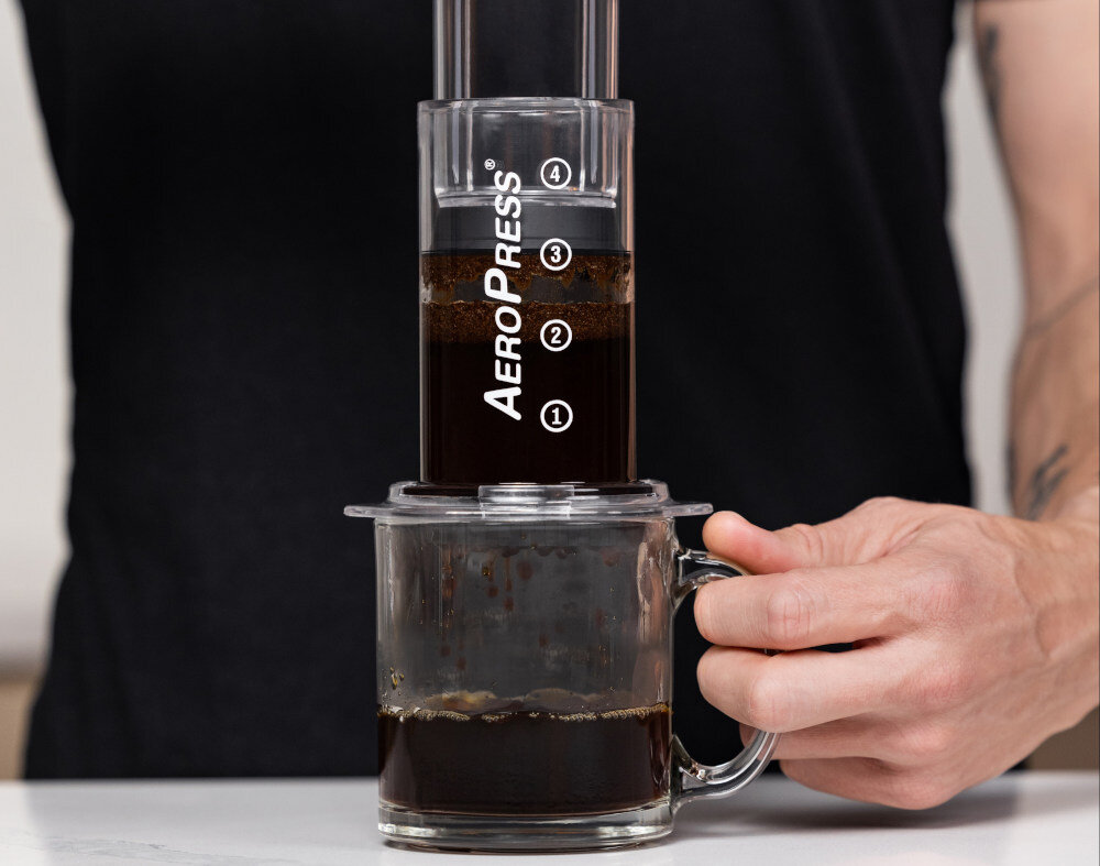 Zaparzacz AEROPRESS Clear Czarny parzenie kawy 3 w 1 Technologia parzenia zanurzenie napowietrzenie ciśnienie kawa smak dostosowanie temperatura grubość mielenia czas parzenia smak kawa amerykańska cold brew espresso latte