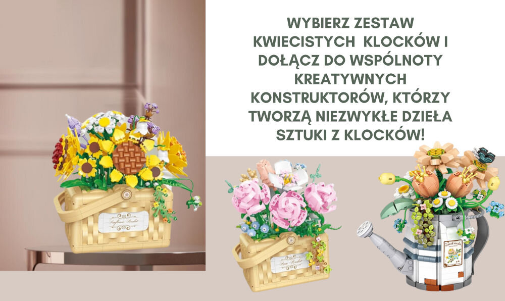 Klocki plastikowe QBI Słoneczniki w koszyku 1081347
