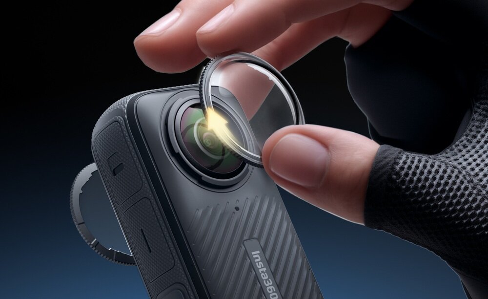 Insta360 X4 Premium Lens Guards montaż na kamerze narkęcanie osłony