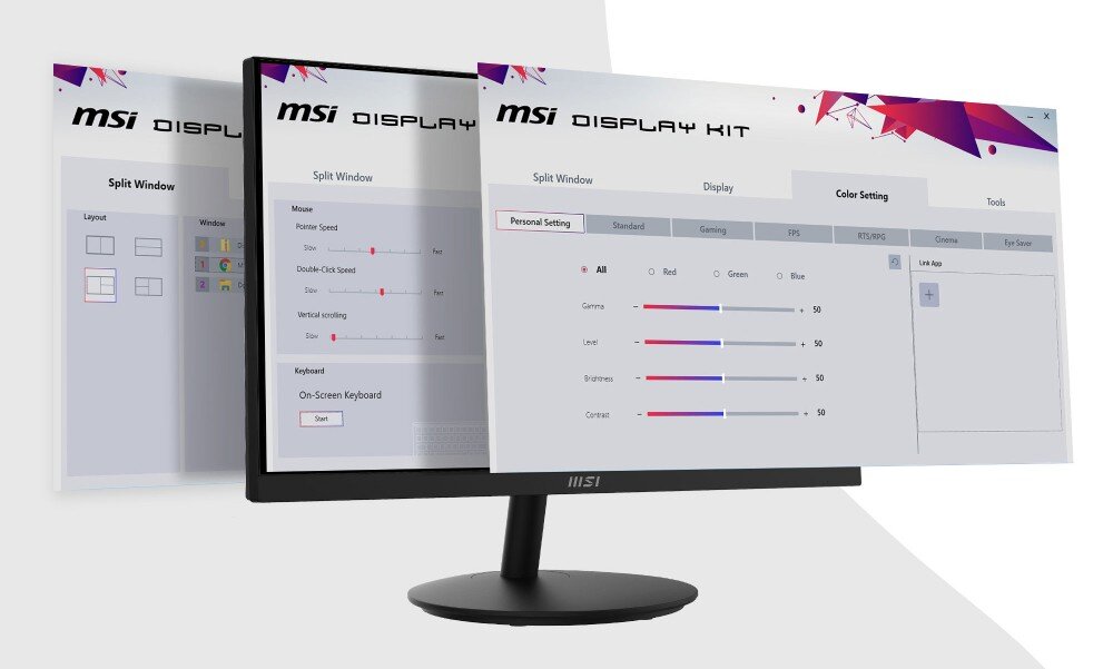 Monitor MSI Pro MP271A 27 1920x1080px IPS 100Hz 1 ms [MPRT] oprogramowanie narzędzia ustawienia profile
