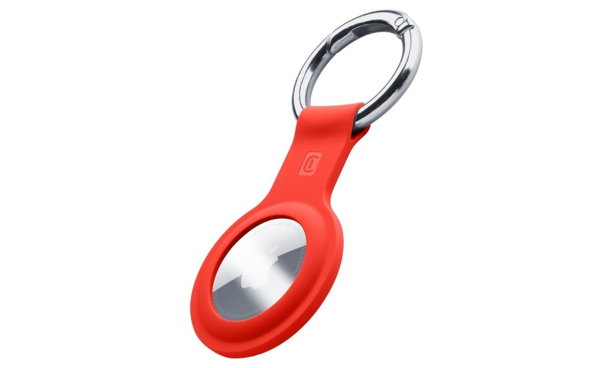 CELLULARLINE Key Ring AirTag w etui na bialym tle