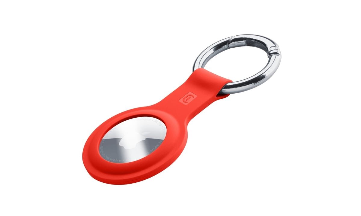CELLULARLINE Key Ring miękkiego, kolorowego silikonu AirTagowi Miękka struktura materiału amortyzuje wstrząsy zarysowaniami czy przypadkowymi uszkodzeniami