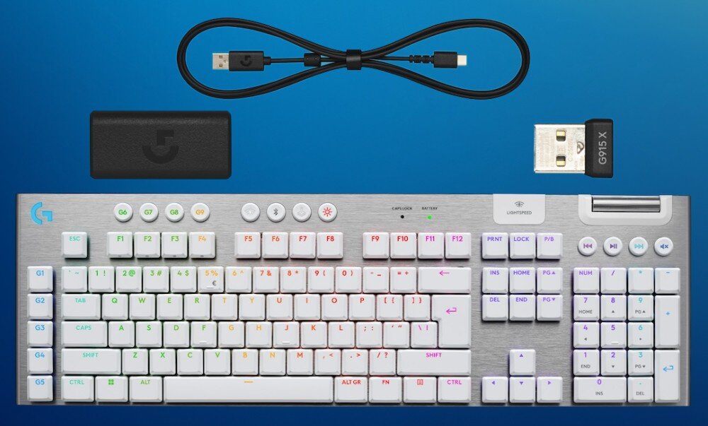 Klawiatura LOGITECH G915 X Lightspeed Biały zestaw akcesoria