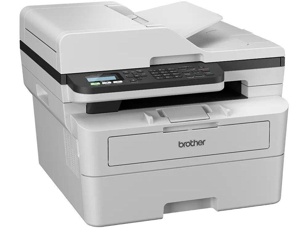 Urządzenie wielofunkcyjne BROTHER MFC-B7800DN Automatyczny druk dwustronny prezentacja urządzenia na białym tle pod kątem rozdzielczość druku wyraźny tekst wydruki korespondencja biurowa