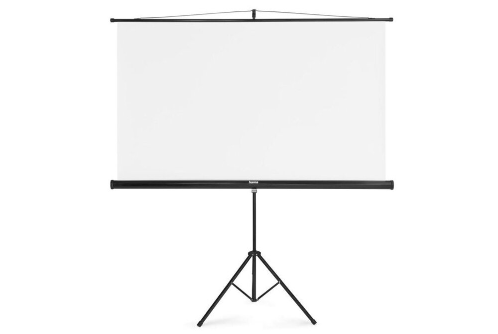 Ekran do projektora na statywie Hama 180x180 2w1 ekran przekątna wymiar grubość materiał waga ekranu 9 kg