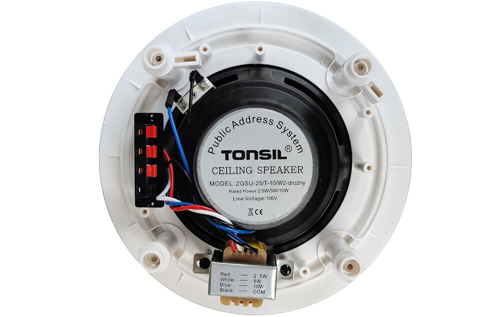 Głośnik instalacyjny TONSIL ZGSU 25T 2-drożny - System 100 V z regulacją mocy