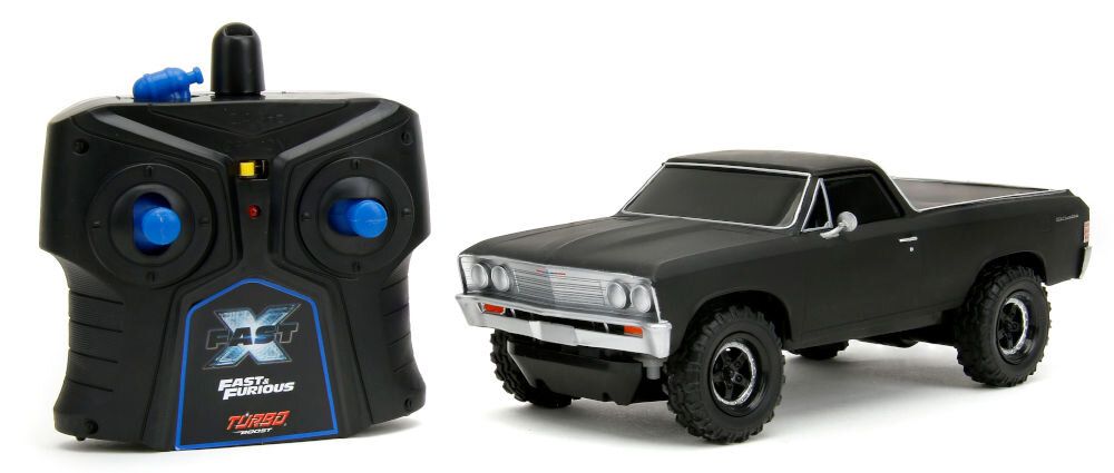 Samochód zdalnie sterowany JADA TOYS Szybcy i wściekli Chevrolet El Camino 1967 253203087 2-kanałowy pilot o zasięgu do 30 metrów technologia 2,4 GHz płynne i precyzyjne sterowanie bez zakłóceń