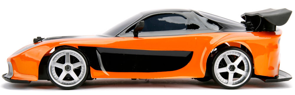 Samochód zdalnie sterowany JADA TOYS Szybcy i wściekli Mazda RX-7 253209001 licencjonowany model w skali 1:10 41 cm funkcja driftowania Szybcy i Wściekli dla osób powyżej 6 roku życia