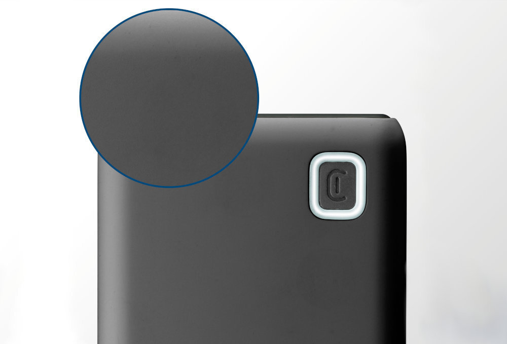 Powerbank CELLULARLINE Essence powłoką antypoślizgową pewny chwyt komfort użytkowania miękkiemu materiałowi soft-touch