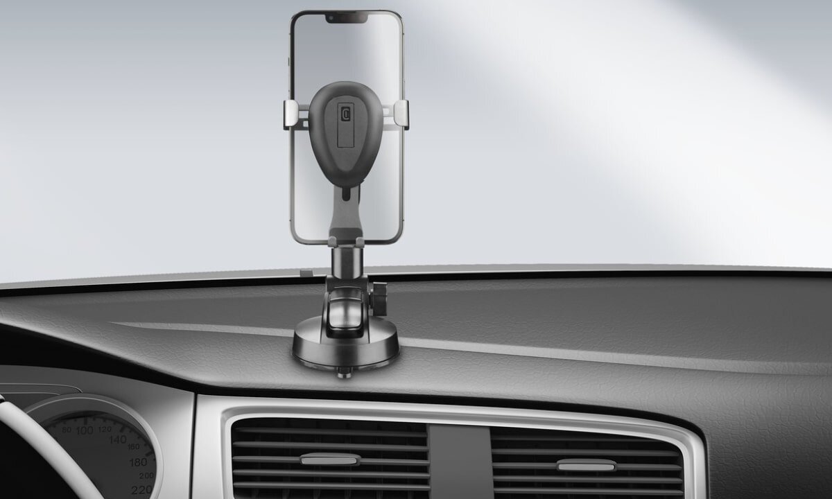 CELLULARLINE Slide Flexy uchwyt samochodowy automatycznie dopasowuje się do smartfona mechanizmowi wykorzystującemu ciężar telefonu stabilne mocowanie 95 mm