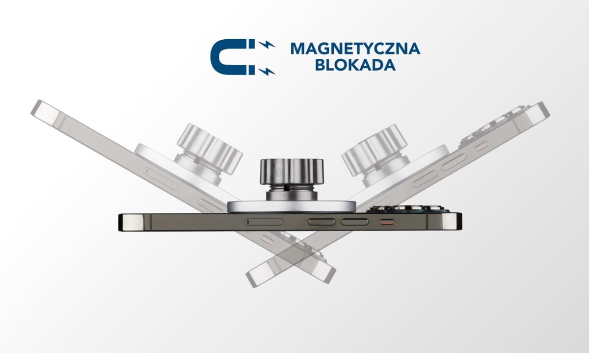 CELLULARLINE Touch Mag Suction iPhone’a wymagających warunkach drogowych dopasowanym magnesom systemem MagSafe